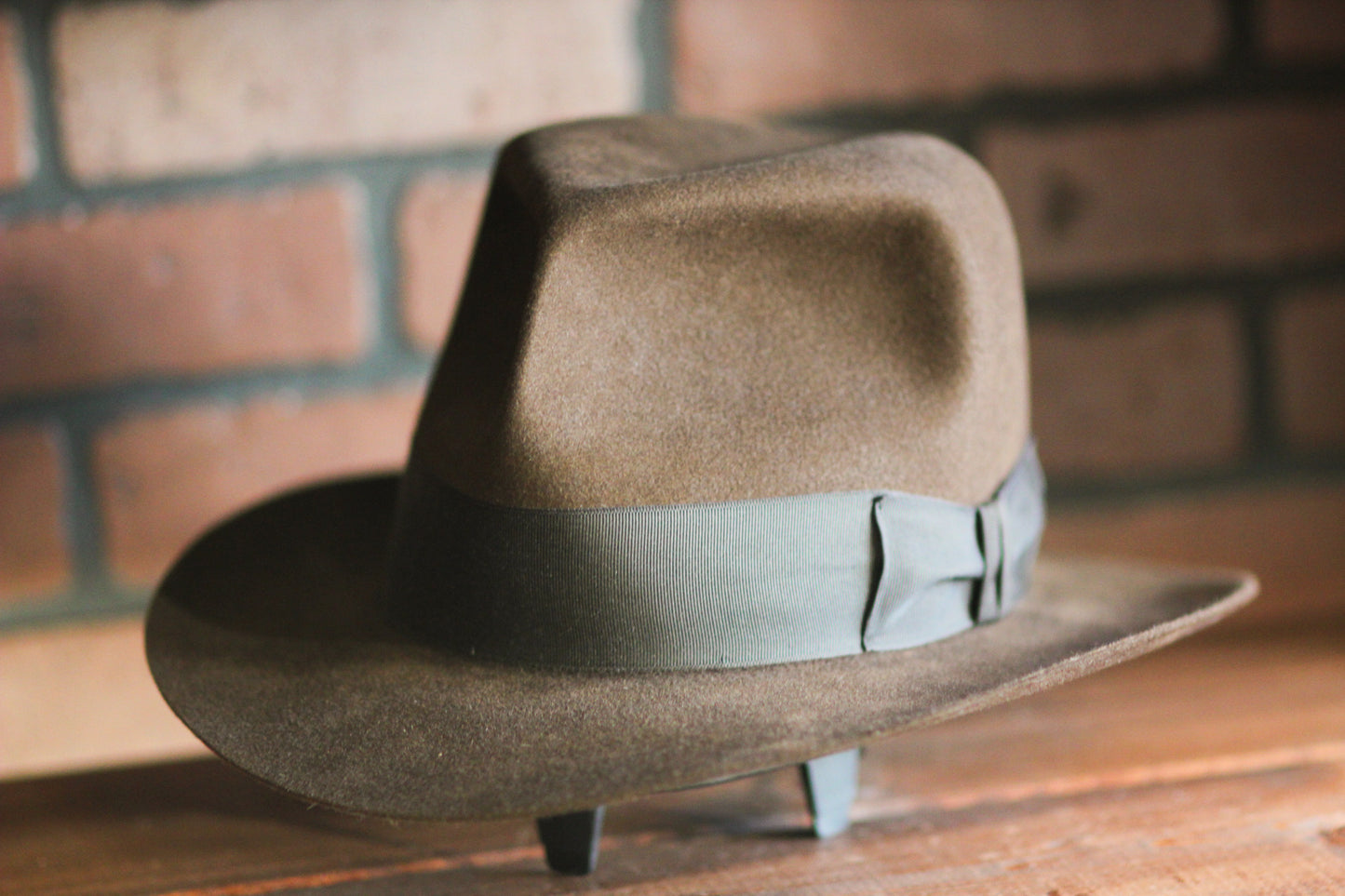 Handcrafted replica fedora modeled after the iconic hat worn by Harrison Ford as Indiana Jones.