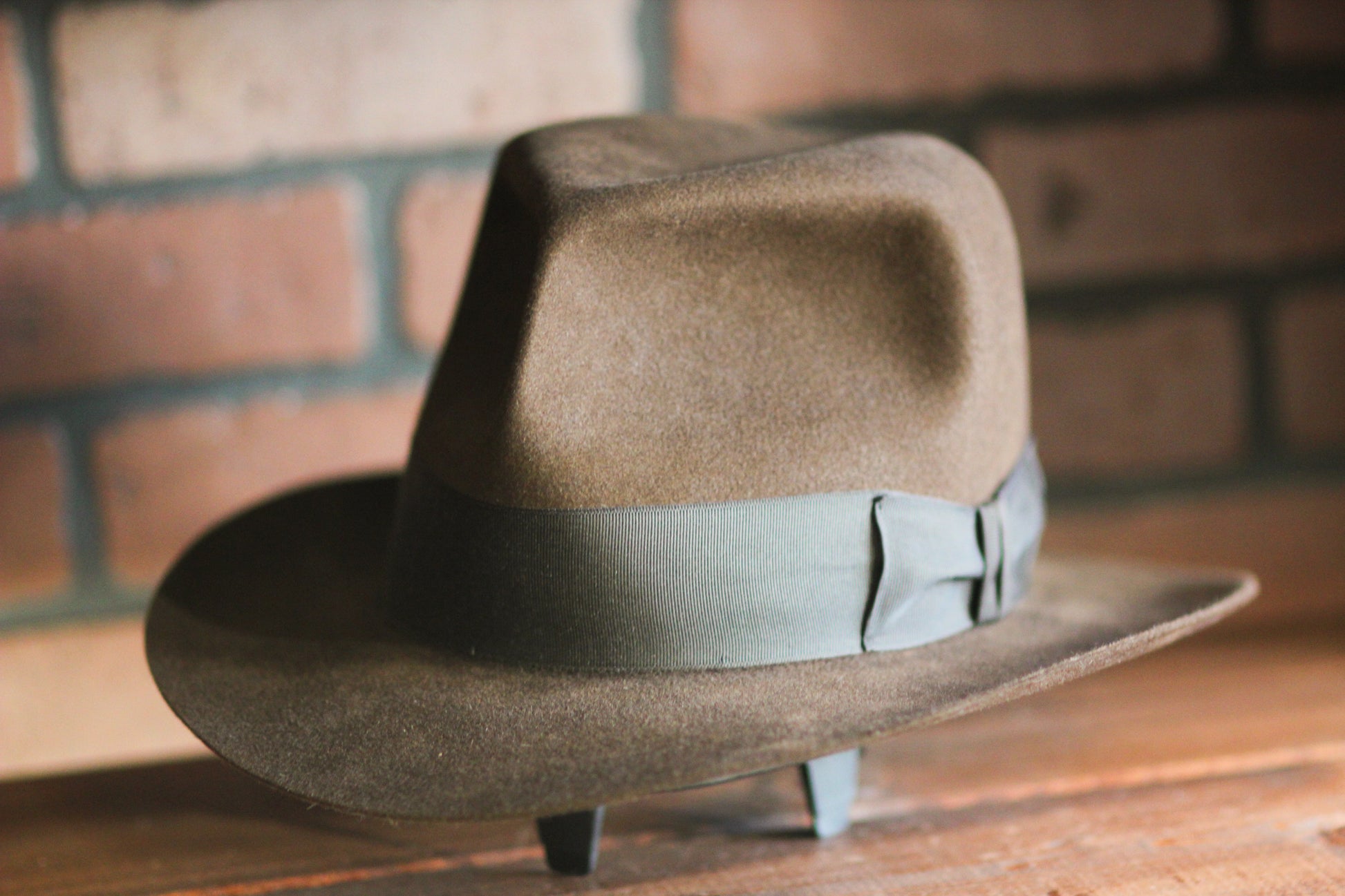 Handcrafted replica fedora modeled after the iconic hat worn by Harrison Ford as Indiana Jones.